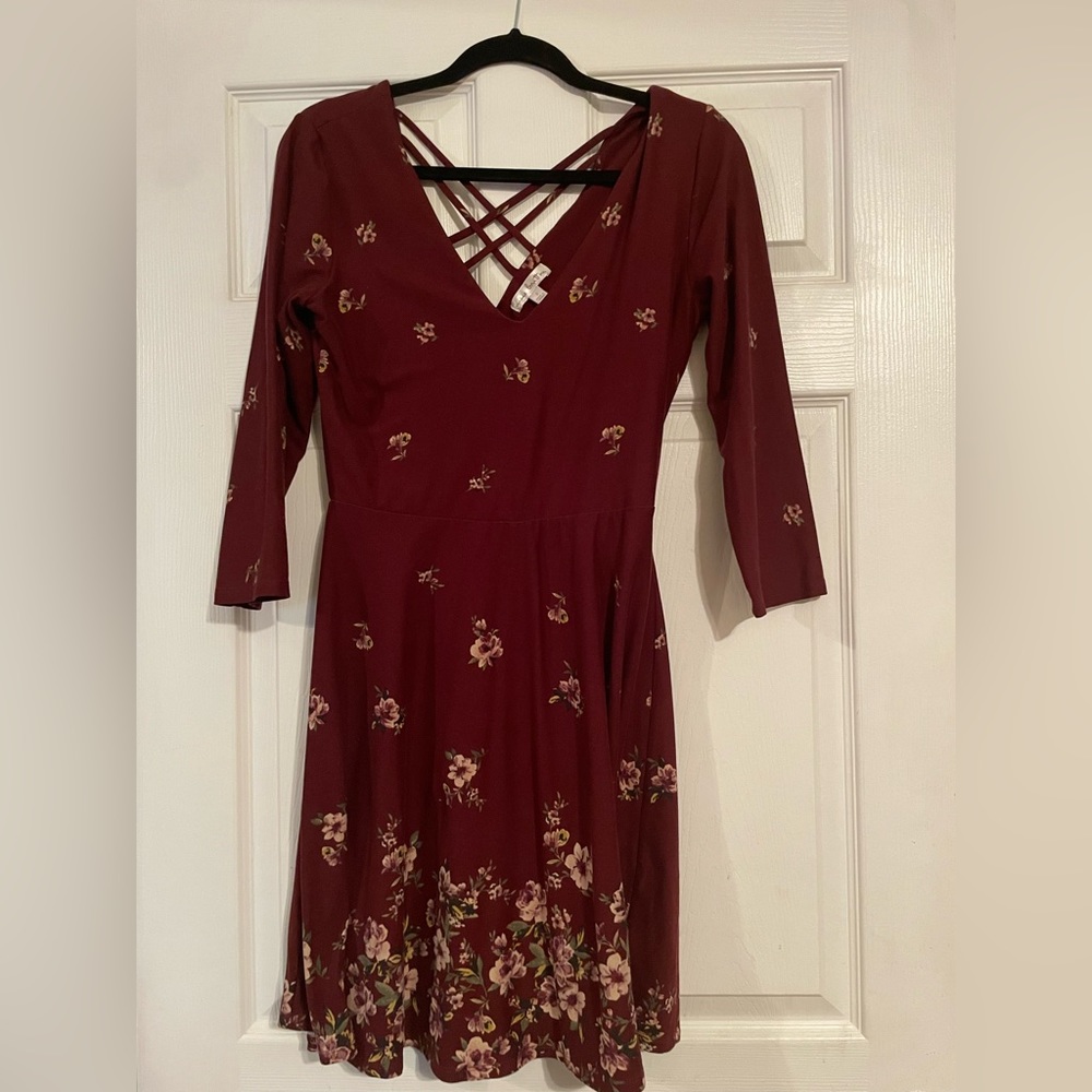 Long Sleeve Midi Floral Dress